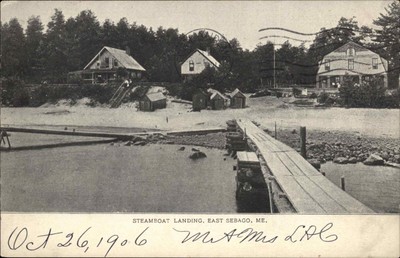 Sebago Lake Maine ME Steamship Boat Landing Vintage Postcard