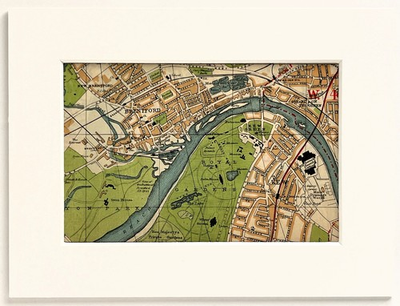#ad Antique 1930s London Map Mounted Colour BRENTFORD KEW 25 GBP 9.99