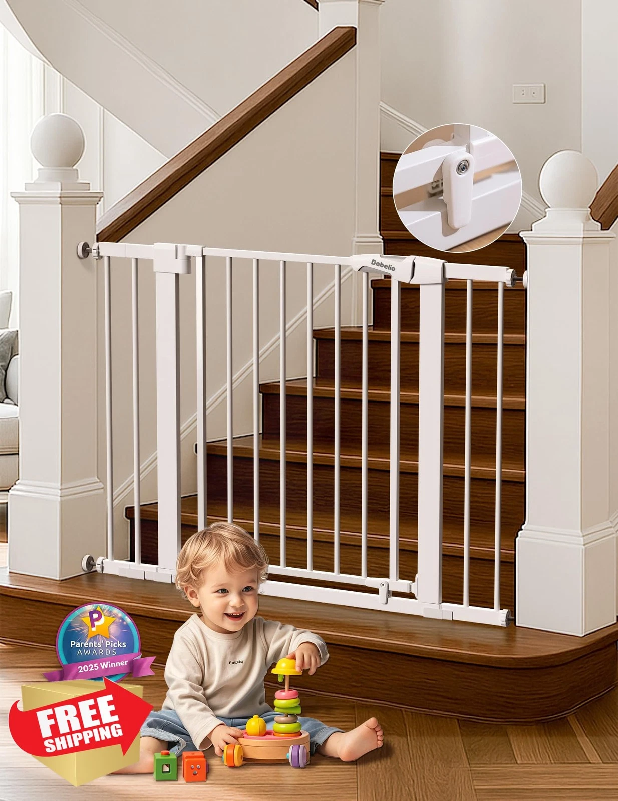 Babelio White 29-43" Magnetic Gate