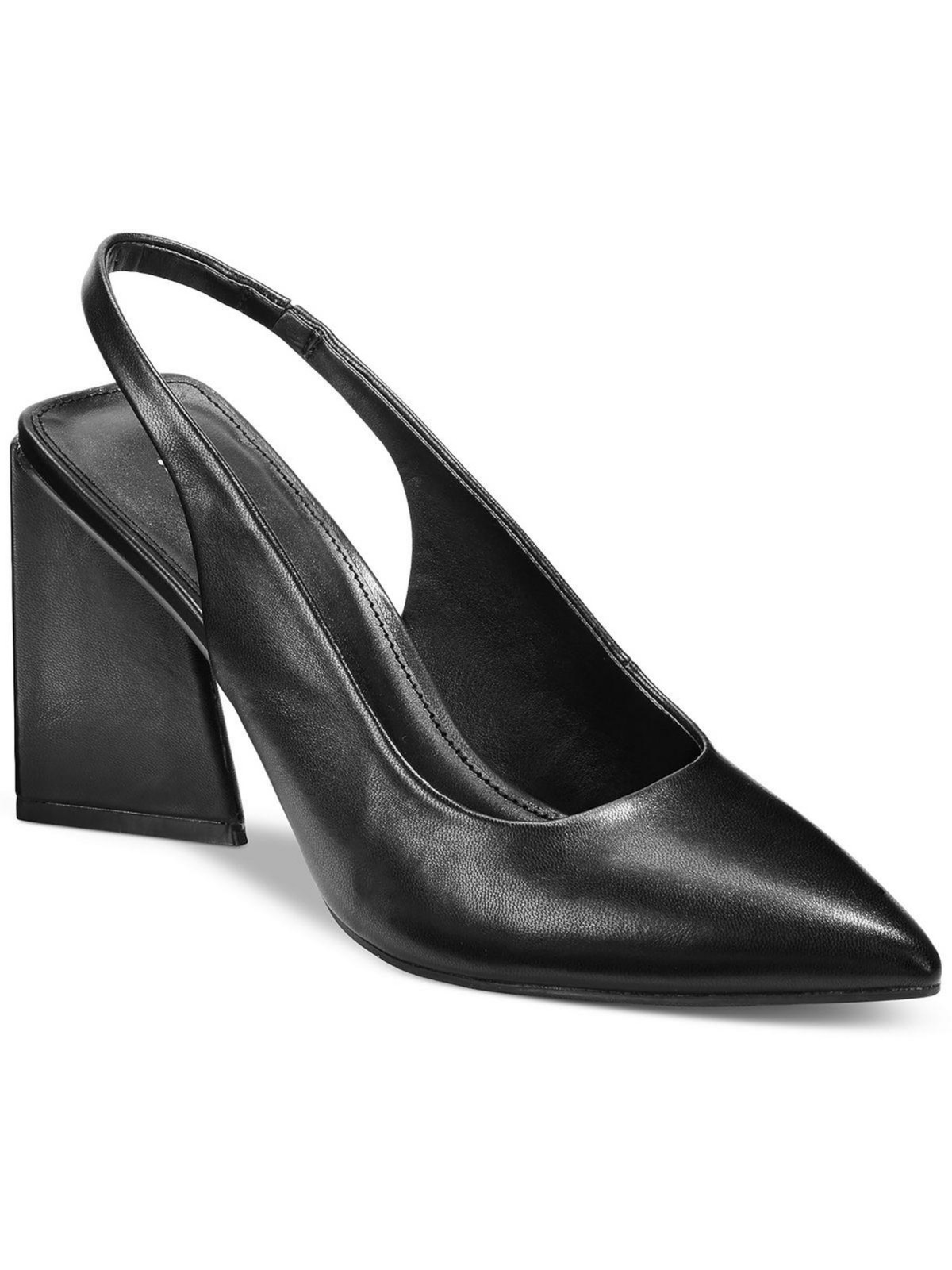 BAR III Womens Black Arrica Pointed Toe Sculpted Heel Slip On Slingback 8 M
