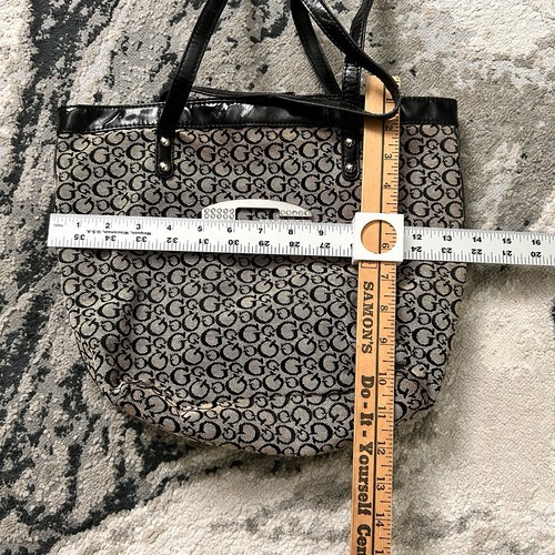 Vintage Y2K GUESS Monogram Canvas Tote Bag with Rhinestone Logo and ...