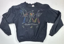 Vintage 90s Caribbean Soul Sweatshirt Abstract Neon Graphic Made in USA XL
