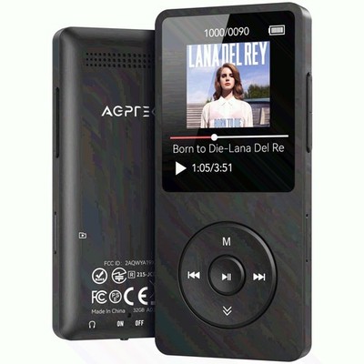 MP3 Player 32GB Bluetooth 5.3 1.8 Zoll 40h Wiedergabezeit Digital FM Radio Hifi