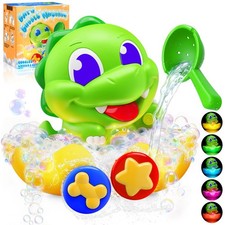 Dinosaur Baby Bath Toys for 1 2 3 Year Old Boys, Dino Bath Bubble Machine wit...