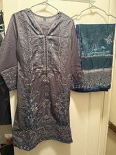 Pakistani/Indian Embroidered 3 Piece Suit Shalwar kameez