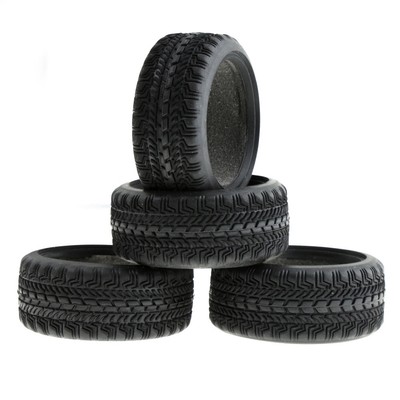 4 Piece Rubber Tire for 1/10 Tele Road Control Car 4351