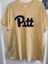 University of Pittsburgh Pitt Panthers Script TShirt Yellow XL NWOT PNC Bank Fan