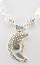 Kirks Folly Goddess Seaview Moon Shadow Magnético SST/Cristal Collar CONJUNTO $67