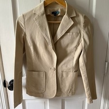Vintage GAP 2002 Tan Twill Stretch Blazer Y2K Preppy Academia M