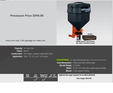 SaltDogg TGSUVPROA Salt Spreader 4.4 Cubic Foot Tailgate Hitch Mount