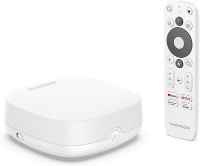 THOMSON Streaming Box Plus 270W, Google TV, 4K UHD, integrierter Lautsprecher 32GB - Weiß