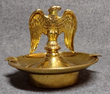 Vintage Brass American Bald Eagle 5" Golden Table Top Ash Tray