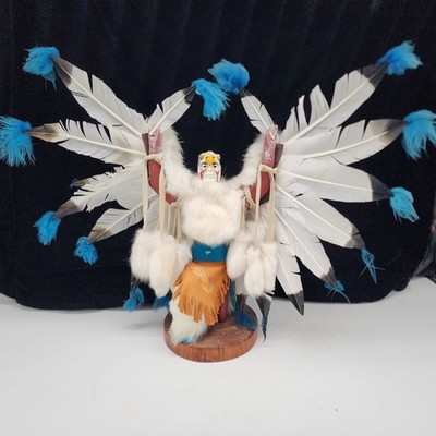Navajo Gebetsadler Kachina Puppe signiert K. Yazzie groß 17 Zoll Indianer