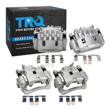 TRQ Front and Rear Brake Caliper Set Zinc Coated Brackets Hardware Compatible wi