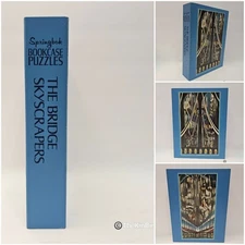 Vtg Springbok Bookcase Puzzles Artists 1971 Jigsaw The Bridge Skyscrapers SEALED
