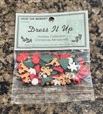 Dress It Up Holiday Collection CHRISTMAS MINIATURES Flat Buttons