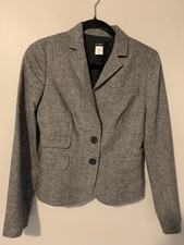 J.CREW Blazer Heather Gray, Size 0, Wool blend, Smoke Free Home