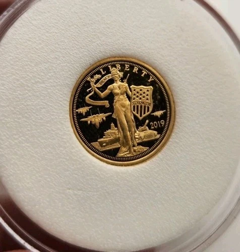 2019 $5 Cook Islands Liberty Bell 1/10 Oz 24% Pure Gold Coin 0.0239 AGW