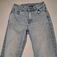 American Eagle Strigid Mom Jeans Women  s Size 0 Regular Light Wash High Rise