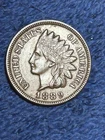 1889 Indian Head Cent  AU+ Beautiful Coin!! 4 Diamonds !!!