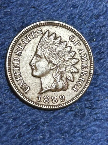1889 Indian Head Cent  AU+ Beautiful Coin!! 4 Diamonds !!!