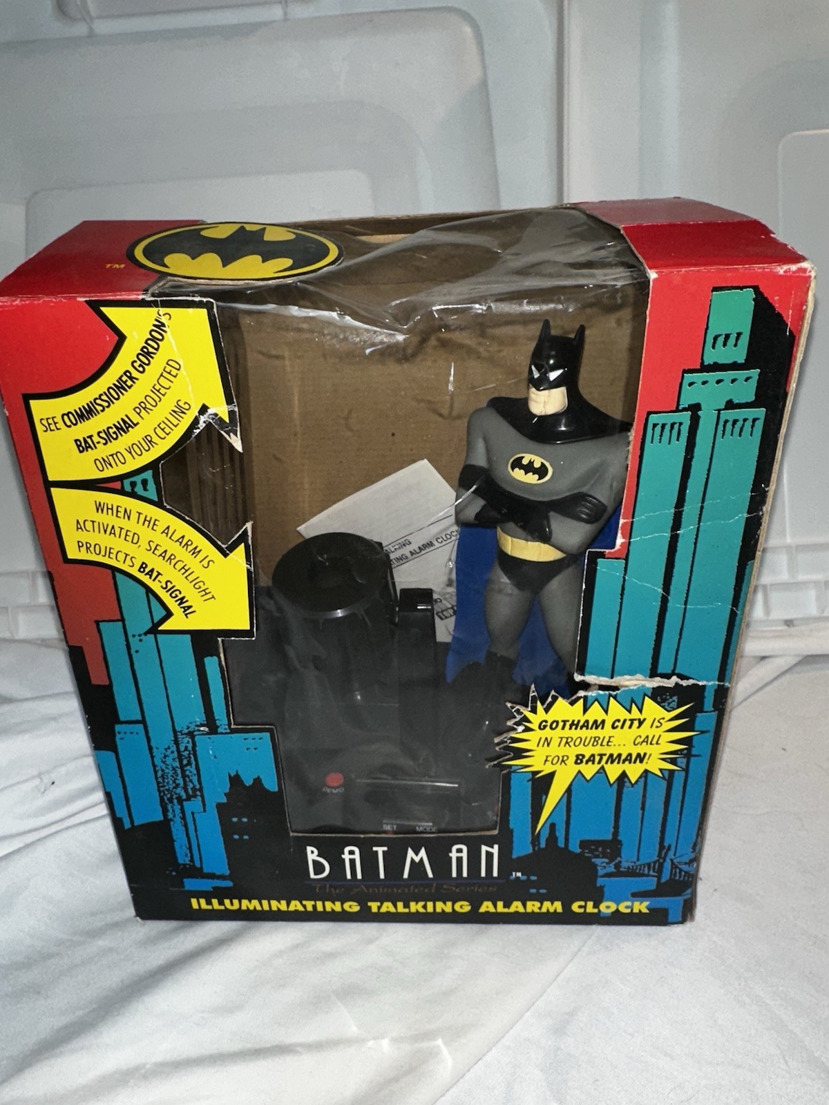 Batman Animated Series Illuminating Alarm Clock Vintage Collectable NMIB Works!