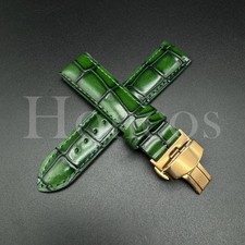 18 20 22 MM Leather Alligator Vintage Watch Strap Band Clasp Fits for Rolex GN