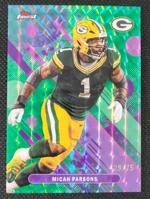 2025 Topps Finest Micah Parsons Common Green Geometric /75 Delight Exclusive #98
