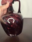 Vintage Hand Blown Amethyst Art Glass Pitcher with Applied Handle — photo 2