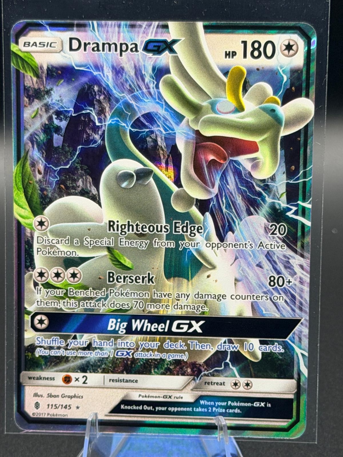 Drampa GX 115/145 Holo Ultra Rare Guardians Rising Pokemon Lightly Played SM02