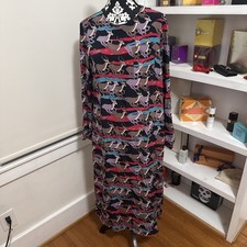 Rare Marc by Marc Jacobs 100% Impala Deer Silk Dress long sleeves pockets ART