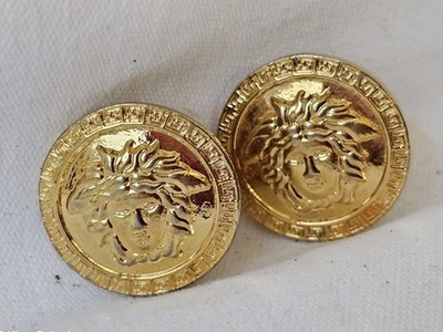 Gianni Versace Ohrclips Vintage Ohrschmuck Medusa Clips Kopf Münze...