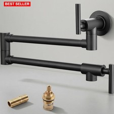 Pot Filler Faucet Wall Mount Folding Matte Black Kitchen Coffee Swing Arm