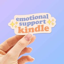 Emotional Support Kindle Book Sticker - Cute Reading Decals for Laptop