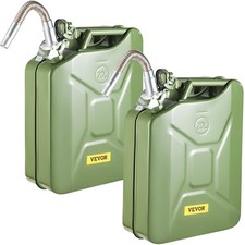 2PCS 5.3 Gallon / 20 L Portable Jerry Gas Can with Flexible Spout System Green