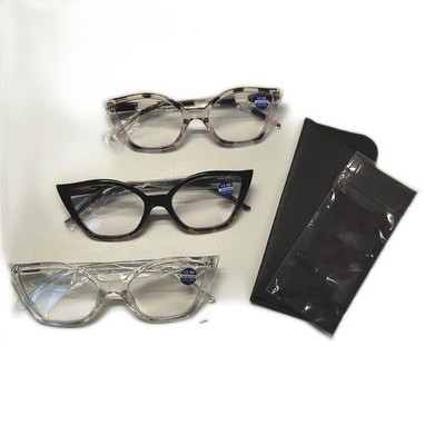 Kodilin 3er Pack Damen Cat Eye PC Brille Lesebrille Blaulichtfilter Elegant