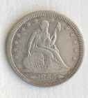 1855 Seated Liberty Quarter Dollar, Arrows at Date, VF Details