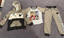 Disney Mickey Mouse Boys Size 5 3 Piece Hoodie T-Shirt Pants Set Fall Winter