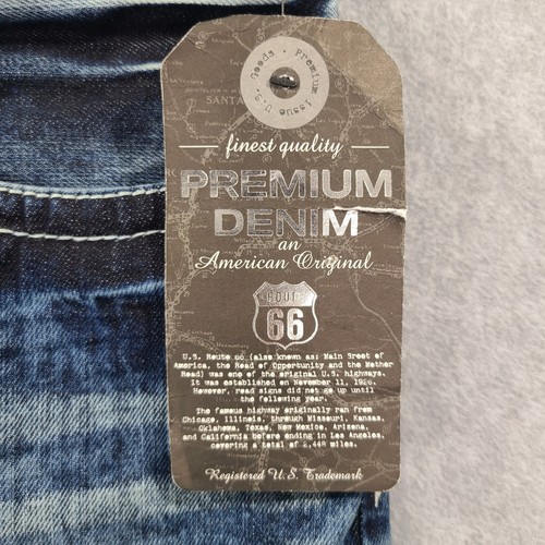 Pantalones Cortos Denim Vintage Route 66 Hombres 36 Premium Azul Desvanecido Bolsillo Patrón 13" Entrepierna - Imagen 5 de 17