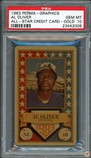 1983 PERMA-GRAPH SUPER STAR CREDIT CARDS GOLD AL OLIVER #NA PSA 10 POP 1 (008)