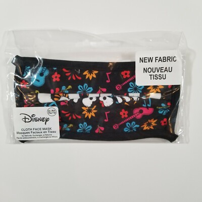 Disney Pixar Authentic Cloth Face Mask Coco Guitar Flowers Size XL New & Sealed 