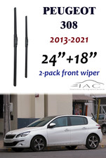 For Peugeot 308 2012-2021 24"+18" Front Windshield Wiper Blade 2 Pack
