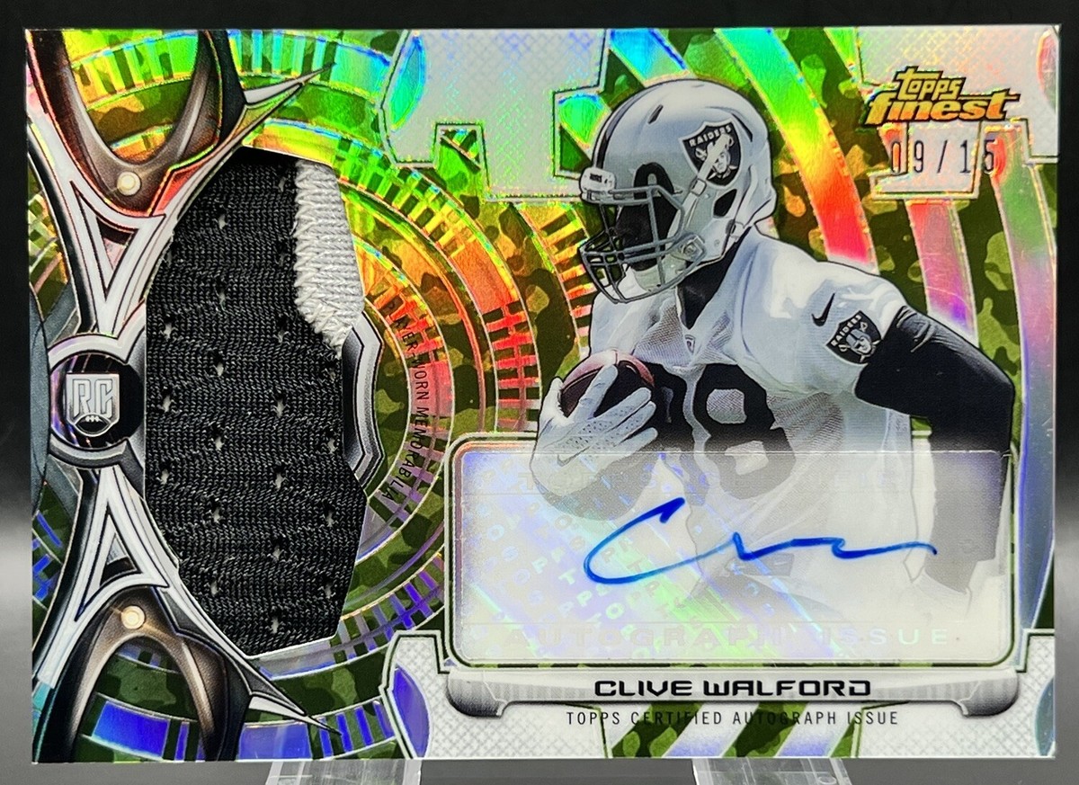 2015 Topps Finest Clive Walford 9/15 NM+ Raiders Patch Refractor