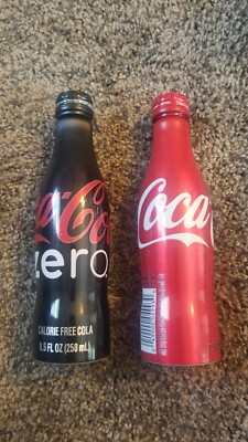  Coca Cola Aluminum 8.5 oz Bottles, Coke & Coca Cola Zero  FULL NEVER OPENED