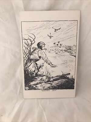 Keith Soward Postcard  CAUGHT OUT'' - FUNNY! DUCK HUNTER, WESTERN STATIONARY CO.