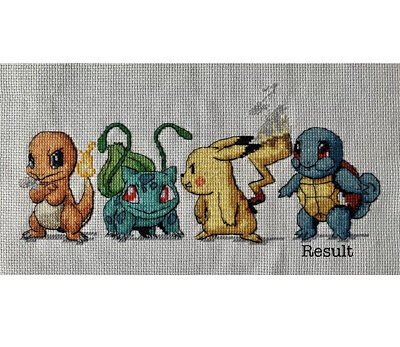 Pokémon Cross Stitch Kit: Includes patterns and materials to