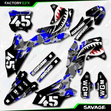 Gray & Blue Savage Camo Graphics Kit fits 16-18 Kawasaki KXF450 KX450F  Decal