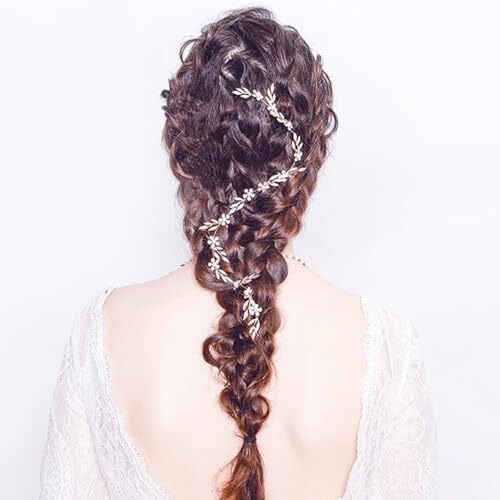 2 PCS Bride Wedding Hair Vine Headband Leaf Bridal Hairband Wedding Headpiece  - Picture 7 of 8