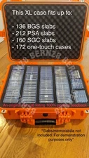 XL Orange IP65 Waterproof Storage Travel Case for Graded Card Slabs Extra Large