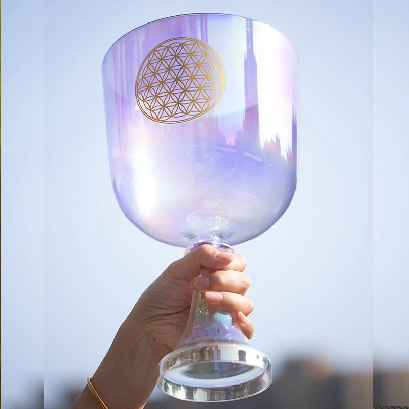 432HZ 7 Inch Cosmic light B note  Crystal Singing Bowl Purple Grail - Image 3 of 4